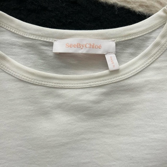 SeeByChloe White with flowy adorned sleeve top - Picture 2 of 4